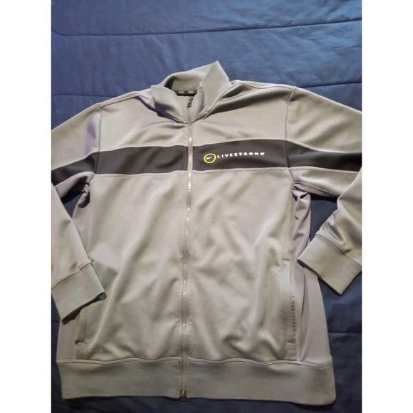 Nike‎ Jacket Mens Large Black Gray Full Zip Livestrong Active Adult - Picture 1 of 5